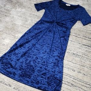 Crushed Velvet Blue Dress